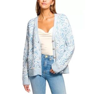 Ramy Brook Jelena V-Neck Cardigan Sweater wool‎ Mohair Large NWT